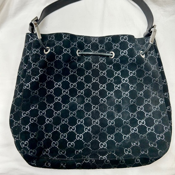 RARE Gucci vintage GG Suede shoulder bag - Picture 11 of 15